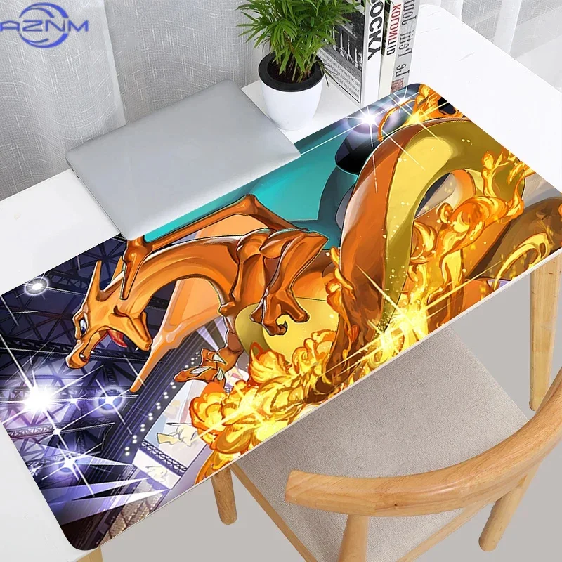 Anime Fire Dragon Fighting Scene Mouse Pad Rubber Non Slip Desk Mat for Gaming Computer Keyboard Table Decoration