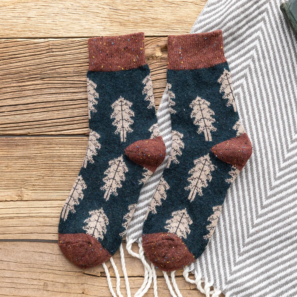 

Fuzzy Christmas Tree Floor Socks Warm Women Girls Christmas Holiday Stockings(Blue) Cotton Socks Christmas Socks