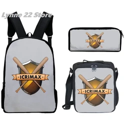 Sac à dos icrimax Merch pour garçons et filles, sac d'école, sac à lunch, trousse à crayons, offre spéciale, nouveau, 2024, ensemble de 3 pièces