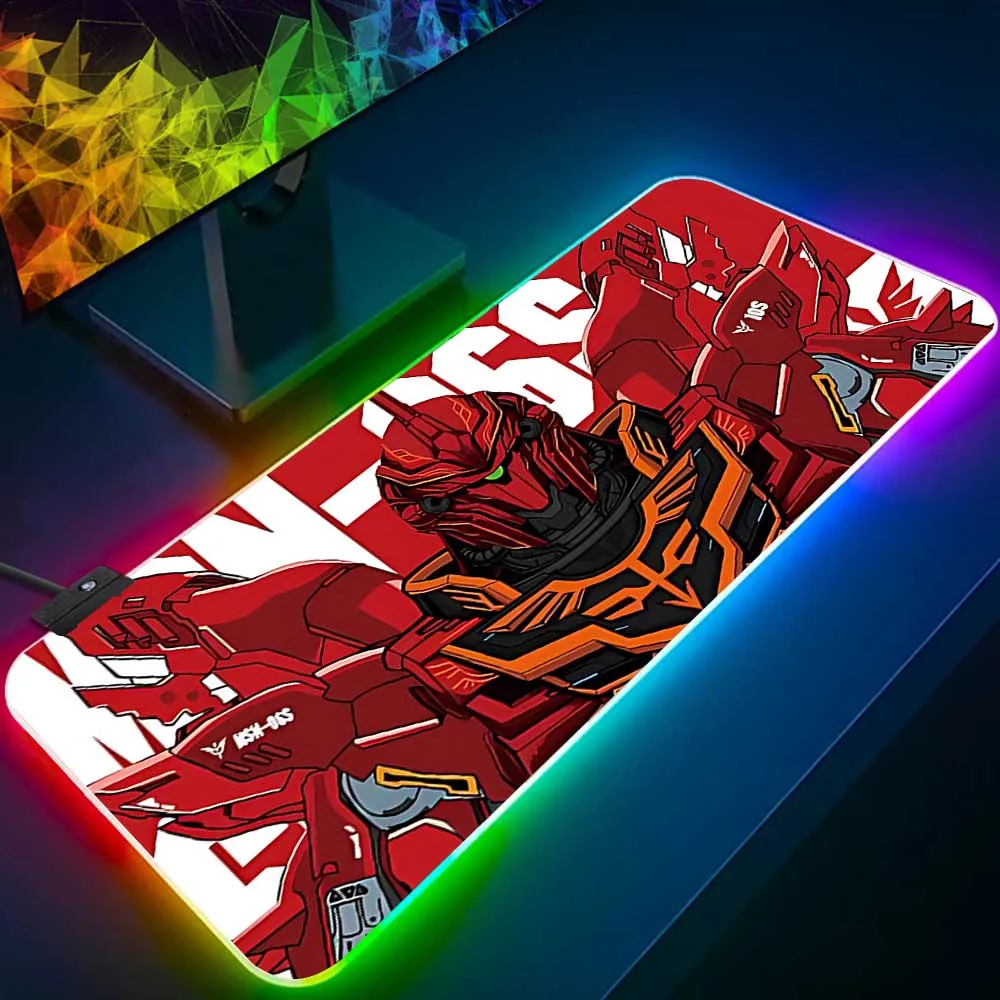 RGB Pc Gamer Keyboard Mouse Pad Mousepad LED Glowing Mouse Mats Rubber Gaming Computer G-Gundams Mausepad