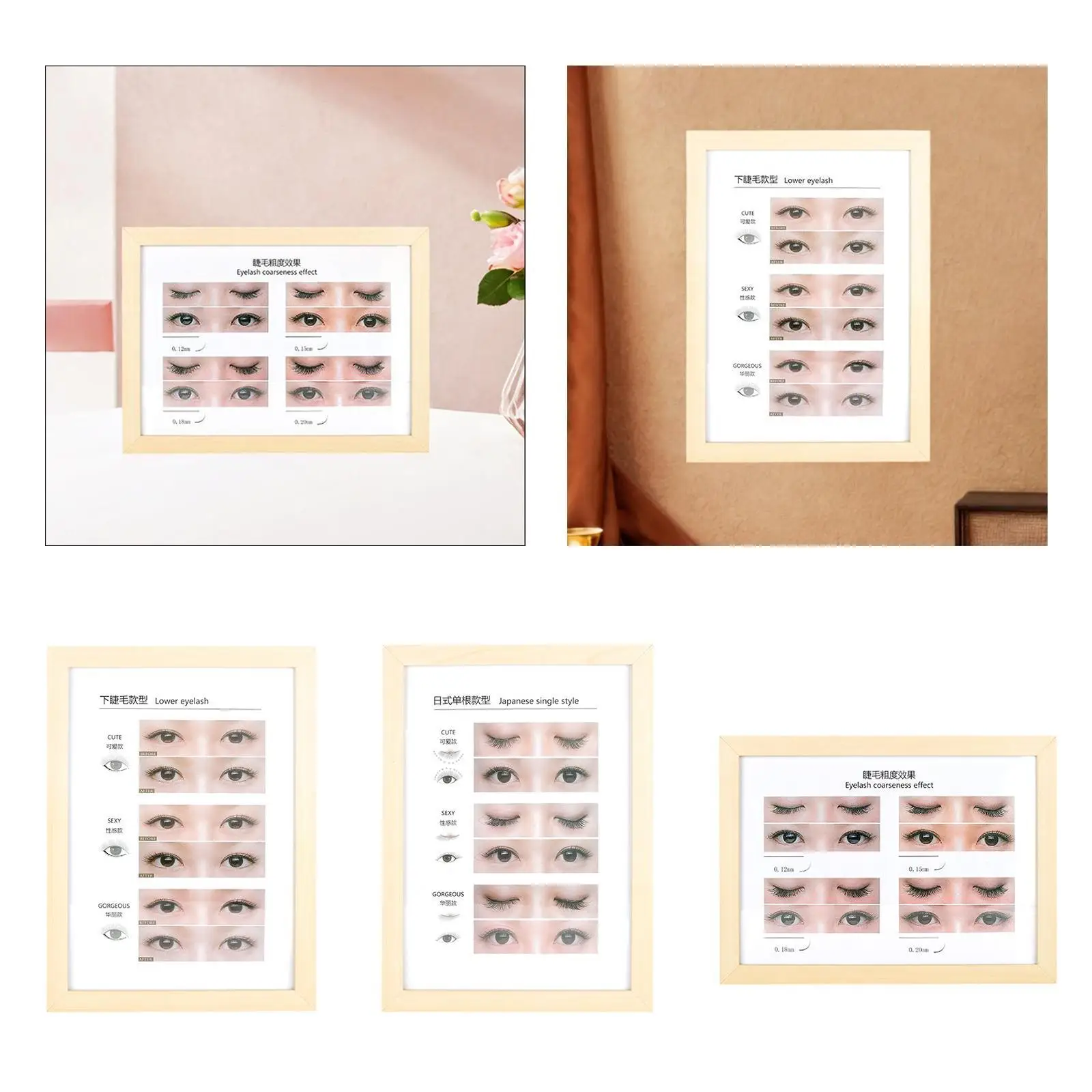 Lash Extension Guide Eyelash Style Salon Poster for Lahses Fake Beauty