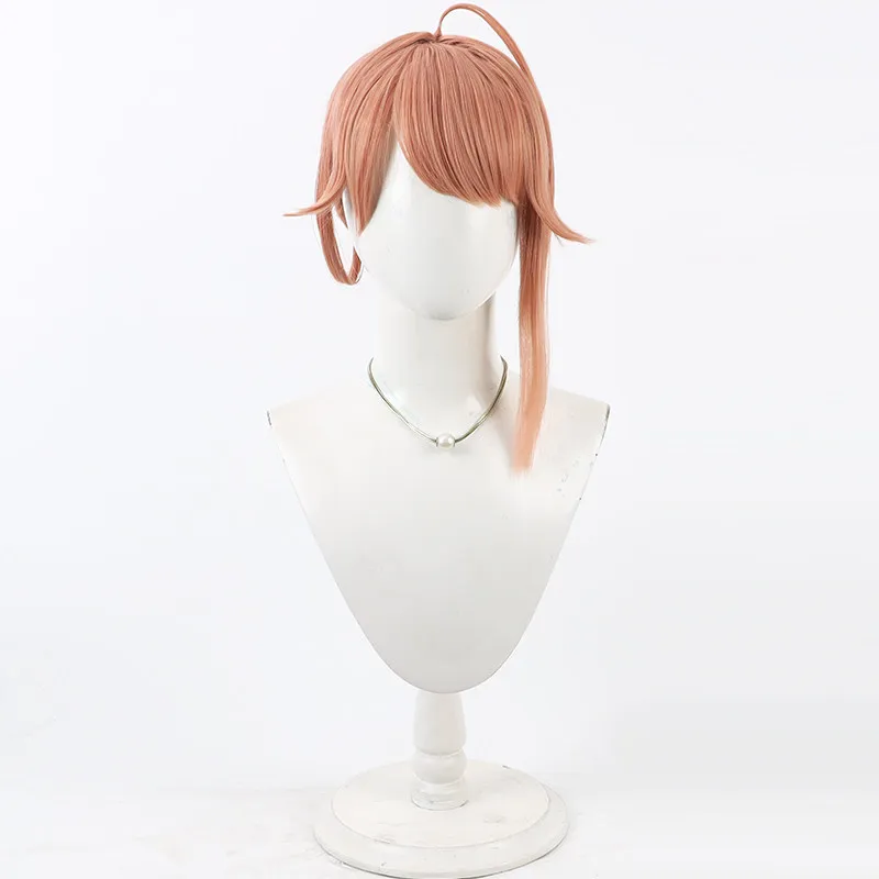 Emma Cosplay Wig Nikke Goddess Short Bun Heat Resistant Synthetic Hair Halloween Party Role Play Carnival + Free Wig Cap