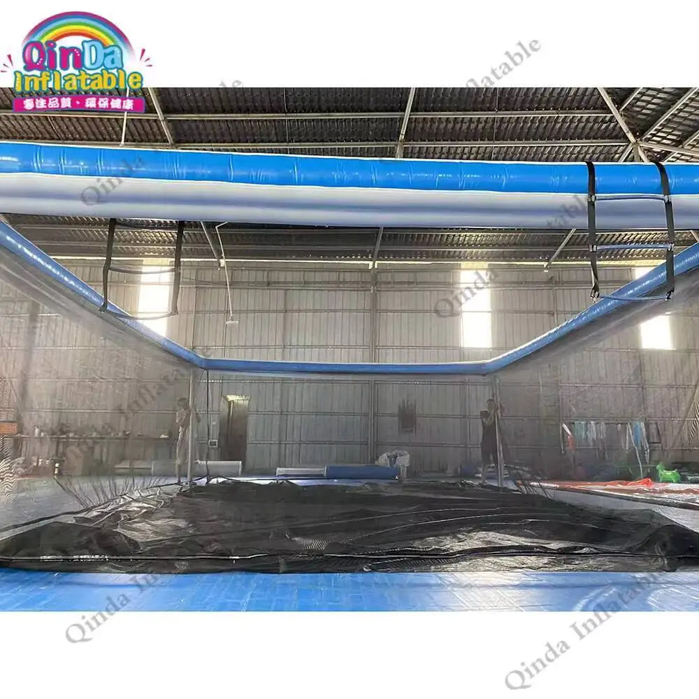 Commercial PVC Inflatable Ocean Yacht Pool 8X6x3m Inflatable Sea Pool For Yacht Slide