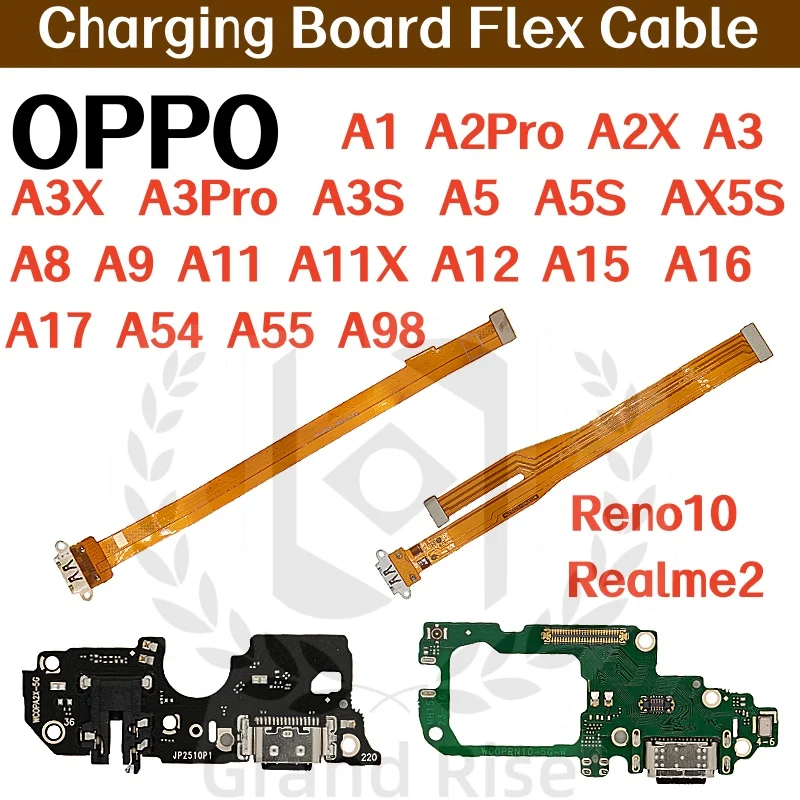 USB Charging Board Flex Cable For OPPO A1 2 3Pro A2X 3X S A5 S X5S A8 9 A11X A12 15 16 17 A54 55 A98 Reno10 Realme2 Charger Port