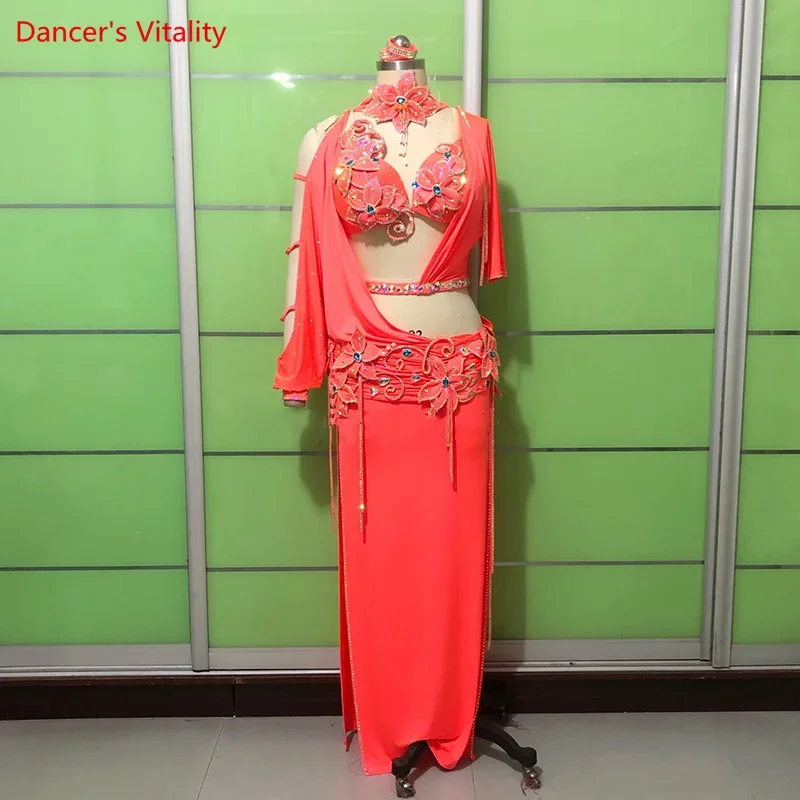 Belly Dance Performance Clothes Set Cusomzied Belly Dancing Shaabi Baladi Robes Senior Stones Oriental Dress Dance Outfit