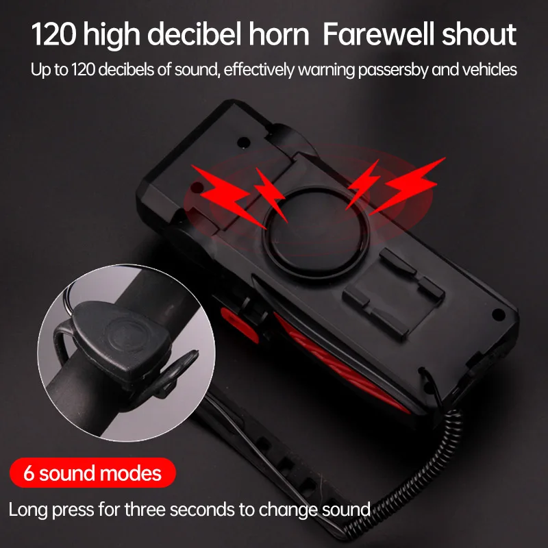 4-in-1 Bike Bicycle Light Mobile Phone Holder Headlight Horn Convenient Portable Bicycle Usb Charging Light Bicycle Accessories