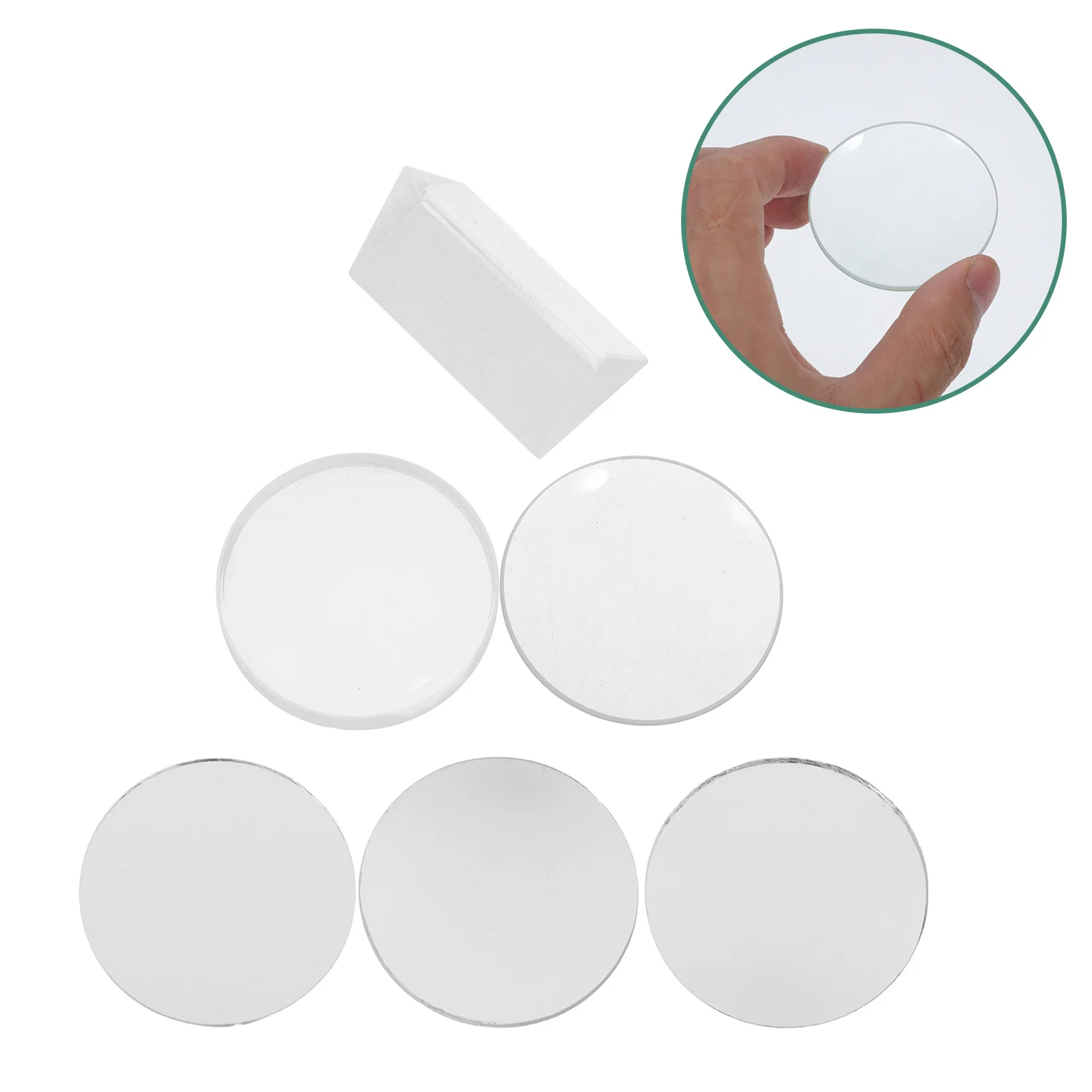 

1Set Optical Lens Physics Kit Convex Concave Glass Lenses for Telescope Camera Science Experiment Supplies Physics Kit