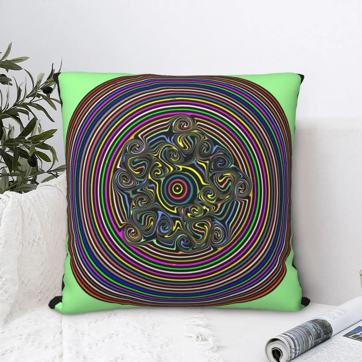 Tunnel Vision Square Pillowcase Polyester Pillow Cover Velvet Cushion Decor Comfort Throw Pillow For Home Car