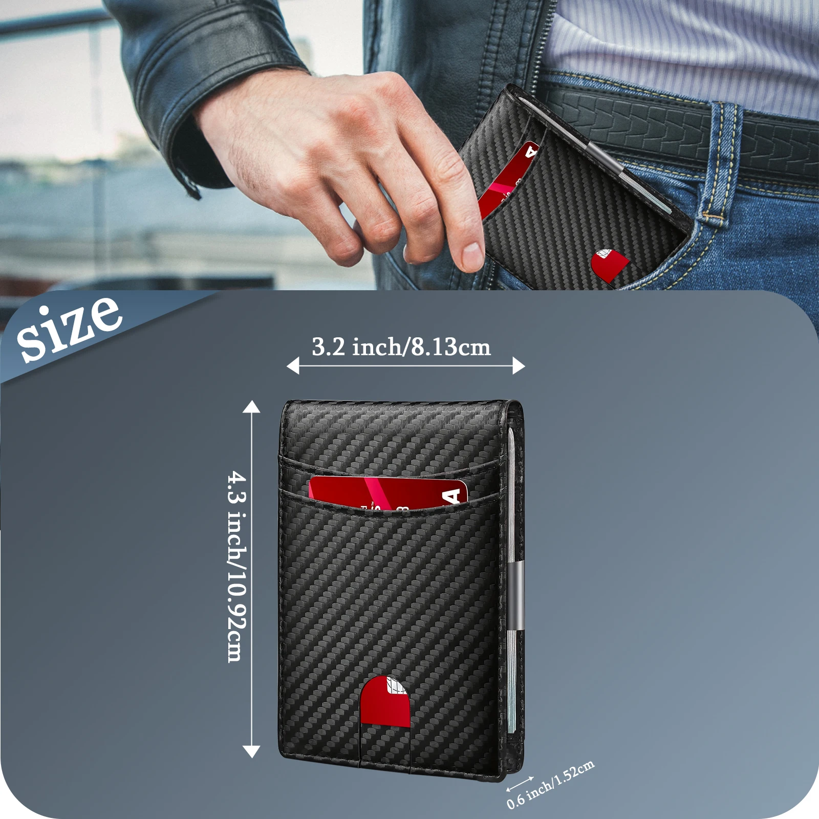 Men Wallet  Slim Card Wallet Man Wallet  Business Wallet Money Clip Wallet Lots of Cards For Christmas Men Gift Birthday Gift