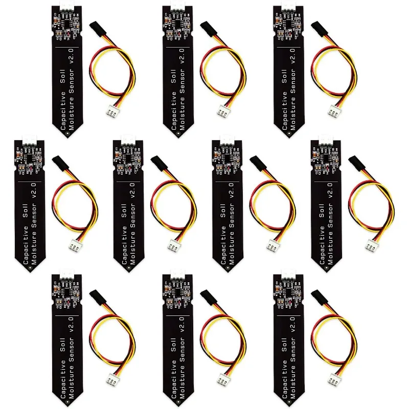 10PCS Capacitive Soil Moisture Sensor Module Not Easy To Corrode Wide Voltage Wire 3.3~5.5V Corrosion Resistant W/ Gravity