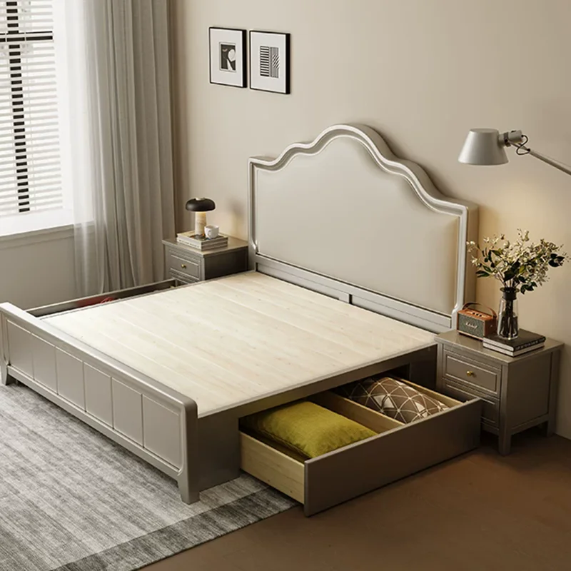 Floor Girls Bed Sleeping Princess Mobile Wooden Luxury Modern Children Bedroom Bed Double Letto Matrimoniale Hotel Furniture