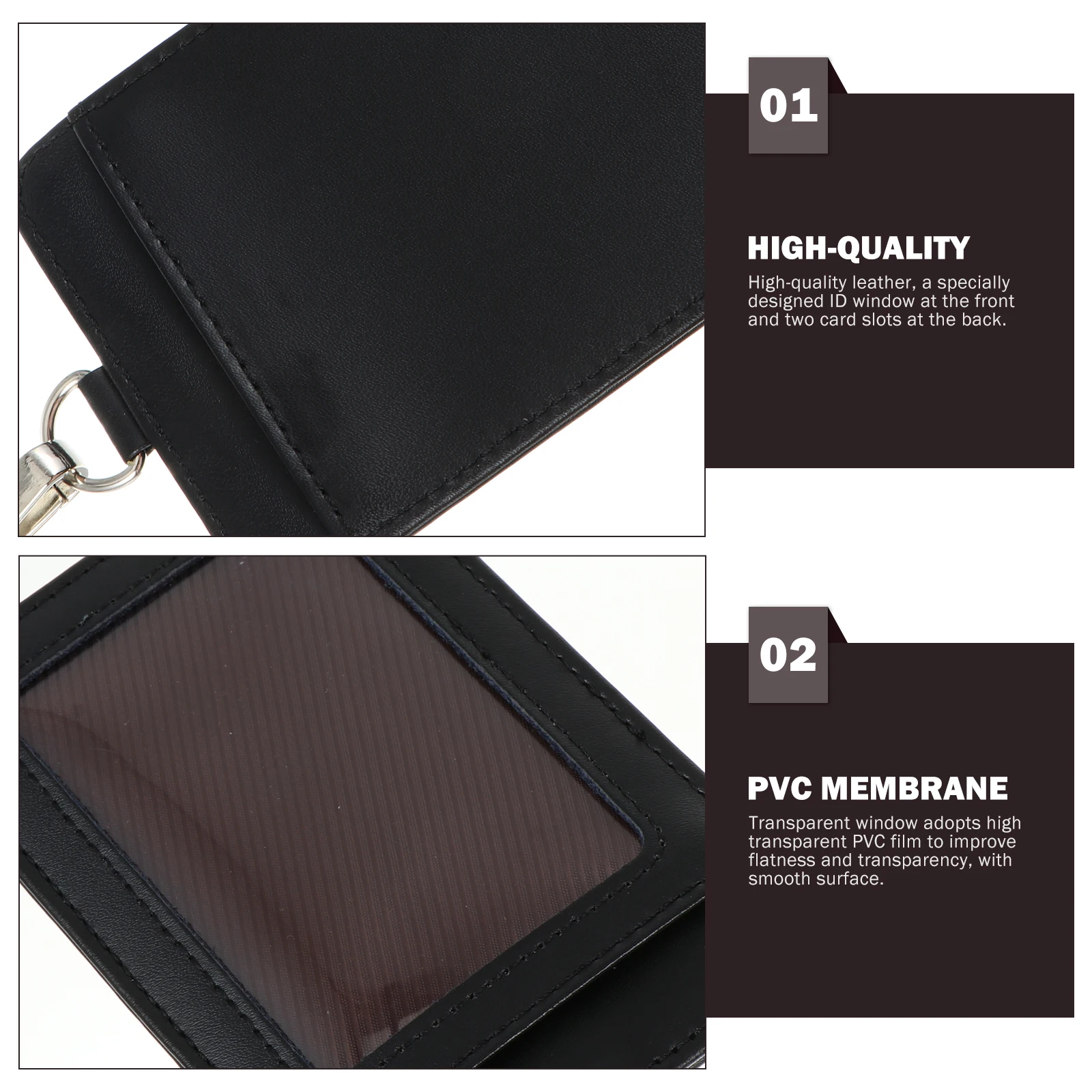 1pc Double-Sided Cards Holder Scratch Proof Id Badge Cover For Nurse Teacher Card Lanyard Holders