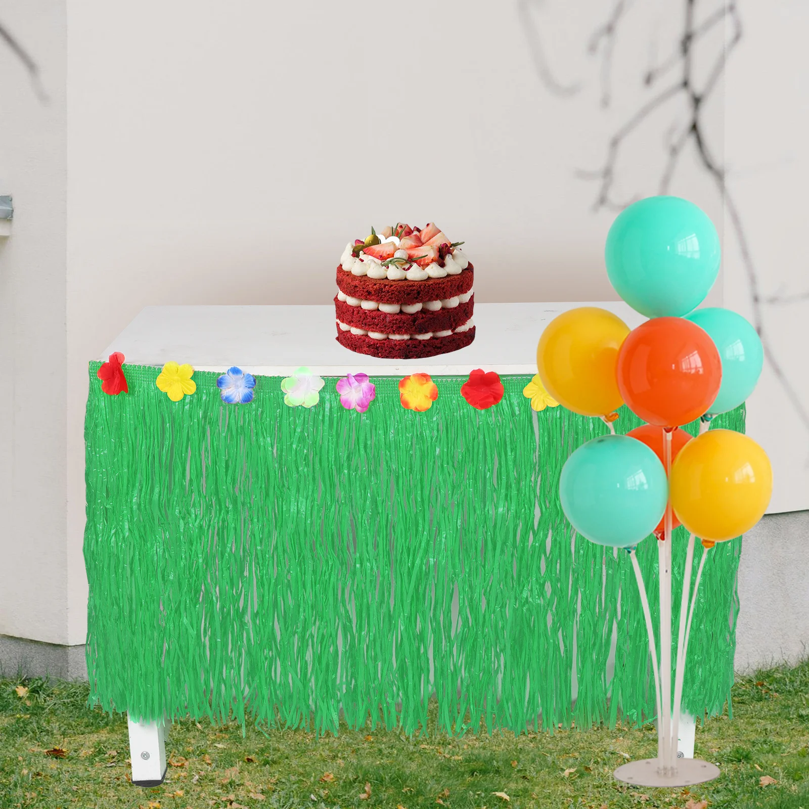 

Luau Table Skirt Exquisite Design Trendy Touch Various Events Stable Materials Party Supplies Luau Table Decorations