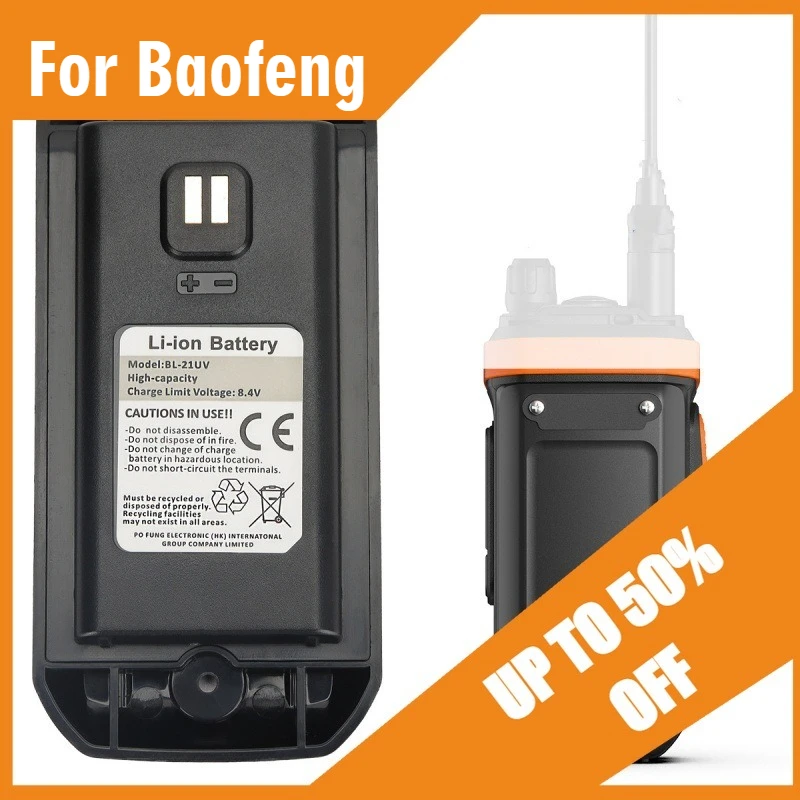 

BL-21UV Walkie Talkie Battery For Baofeng UV-21 Pro UV21Pro V2 UV-21 Type-C Charging Two Way Radios High Capacity Li-ion Battery
