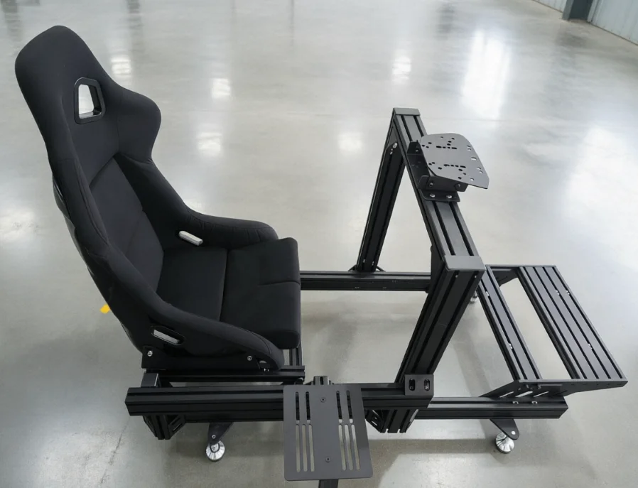 Customizable 4080 Aluminum Profile Sim Racing Cockpit With Adjustable Seat & Pedal Mount  VR Driving Simulator Rig