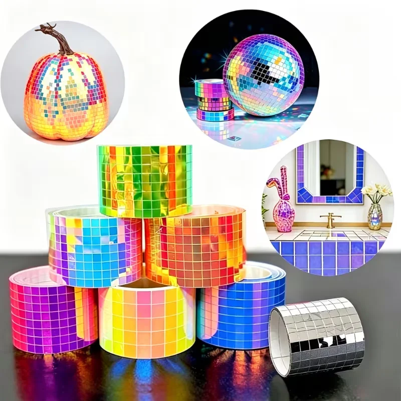 1PC Self-adhesive Mosaic Tiles, Reflective Mirror-effect 3D Wall Stickers, DIY Handmade Mirror Decorative Pieces