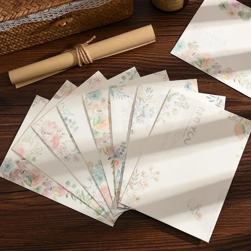 8pcs/set Kawaii Paper Envelopes Vintage Flowers Envelopes for Letters Wedding Party Invitation Cards Cover Korean Stationery