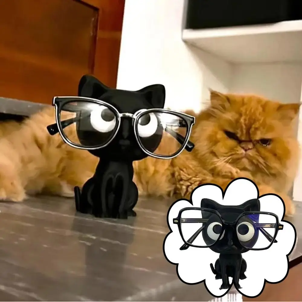 Black Cat Glasses Holder Stand Mini Multifunctional Sunglasses Display Stand Desktop Storage Display Ornament