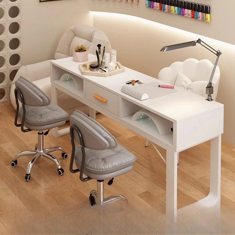 Nail Art Table Nail Art Shop Special Table and Chair Set Storage Cabinet Nail Art Operator Japanese Light Luxury Double