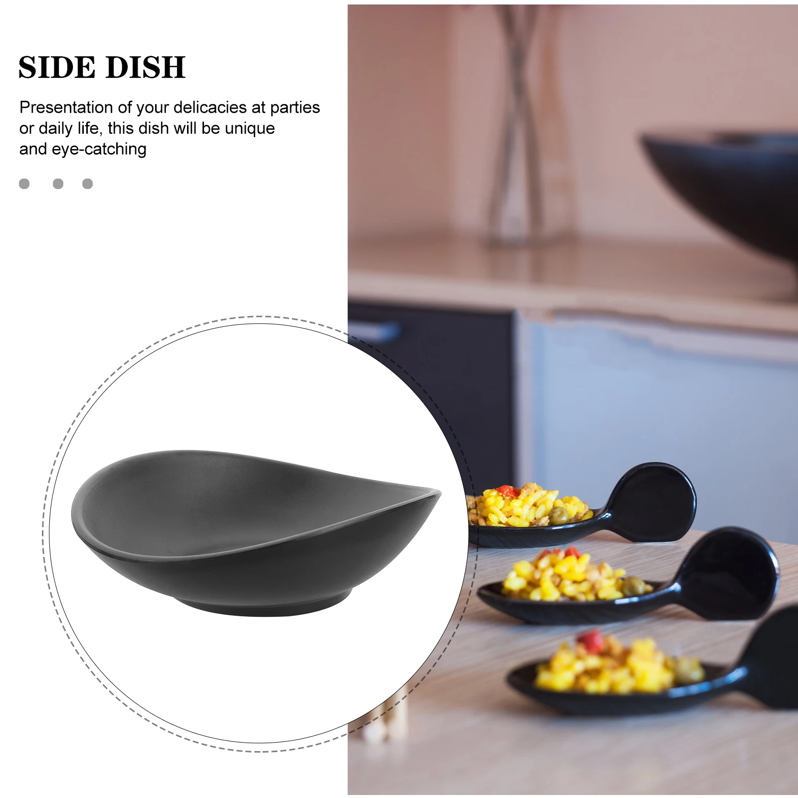 

Black Snack Plate Practical Serving Dish Sushi Dessert Tray Restaurant Hotel Use Snack Plate Dessert Tray