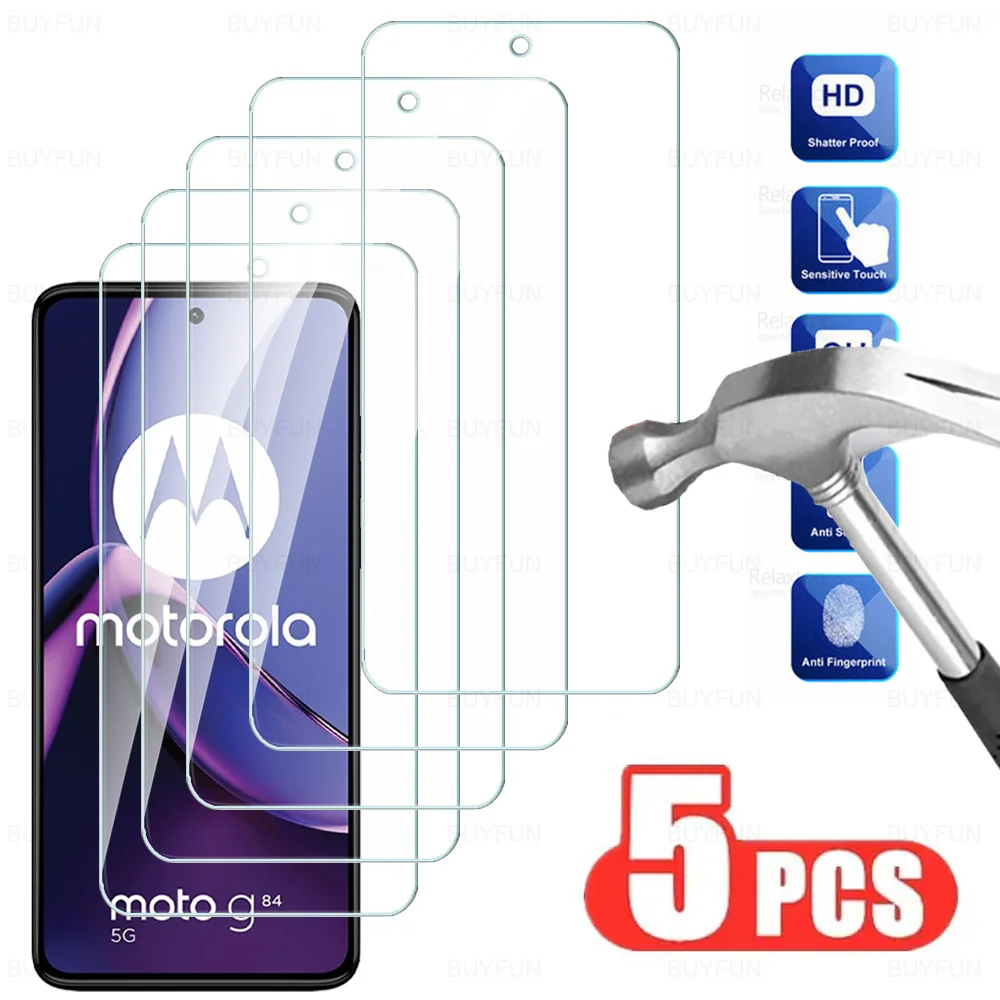 غشاء واقي شاشة من الزجاج المقسى 5g لموتورولا موتو g84 ، g54 ، g34 ، 5g ، g24 power ، g14 ، g04 ، g04s ، 4g ، 5