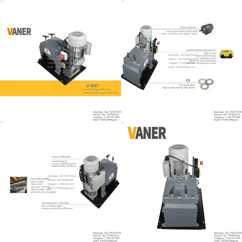

V-007 1-40mm Hot Sale Full Automatic Wire Strip Wire Stripping Machine Plastic Insulation Cable Stripper
