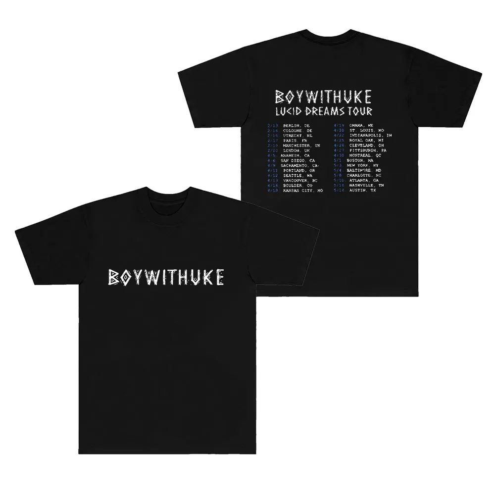 BoyWithUke Logo Tee Lucid Dreams Tour Merch Short Sleeve T-shirts Unisex Fashion Casual Streetwear