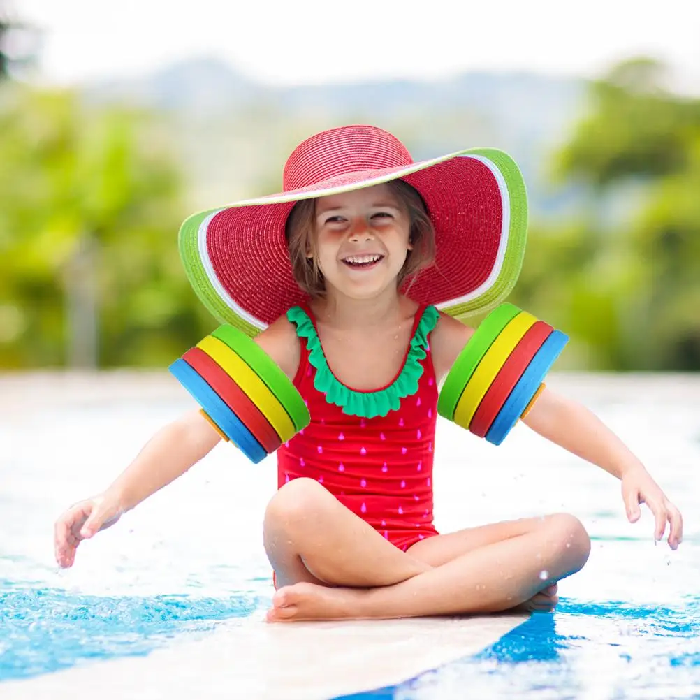 ZK20 4 Pcs Kids Arm Float Discs EVA Swim Float Colorful Discs Armbands Floating Sleeves Buoyancy Circles Rings