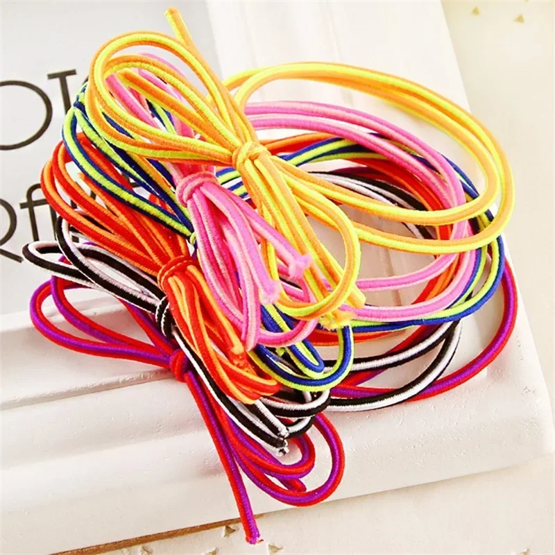 50PCS/lot Tri-color Hand-woven Rope Hair Accessories for Women Headband Elastic Bands for Hair for Girls Band Hair for Kids