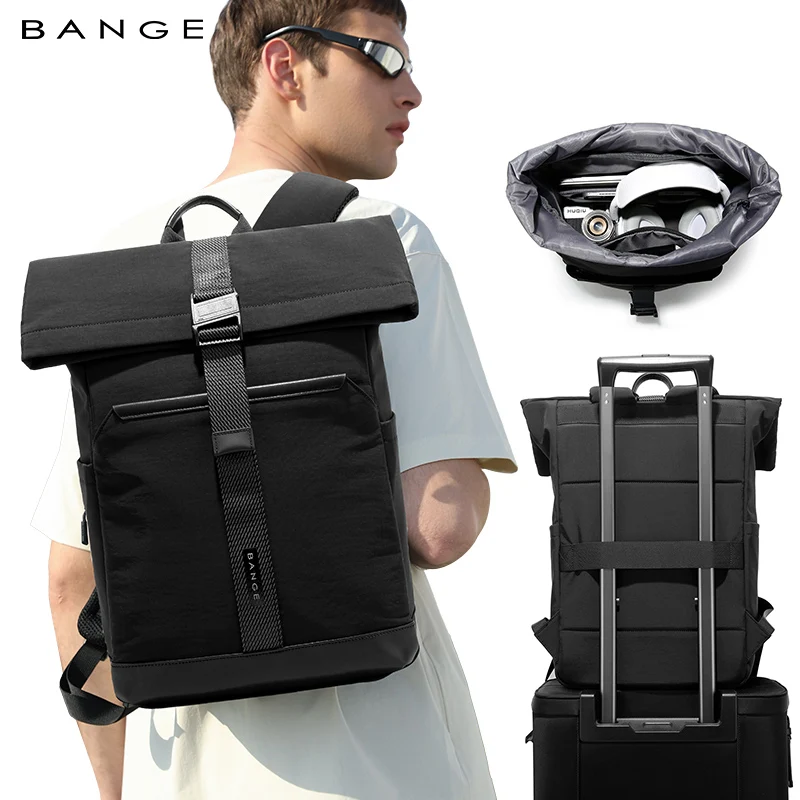 

BANGE Waterproof Roll Top School Bags Lightweight Large Capacity School Laptop Backpack Sac a dos