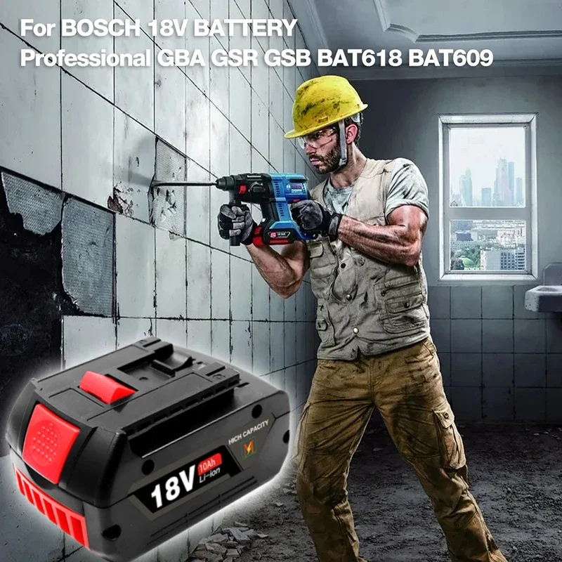 BAT610G+AL1820CV for Bosch battery professional 18V 6.0AH Li-ion battery replacement with LED & charger 14.4V-18V