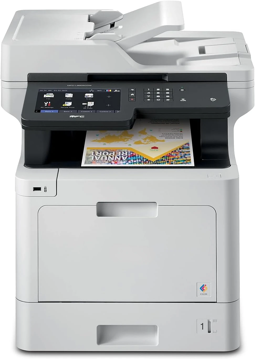 

MFC‐L8905CDW Business Color Laser All‐in‐One Printer, 7” Touchscreen Display, Duplex Print/Scan, Wireless