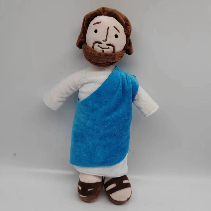 Plush Doll Virgin Mary Stuffed Toy Holy Bible Book Pillow Religious Figure Soft Plushie Gift for Church Decoration.