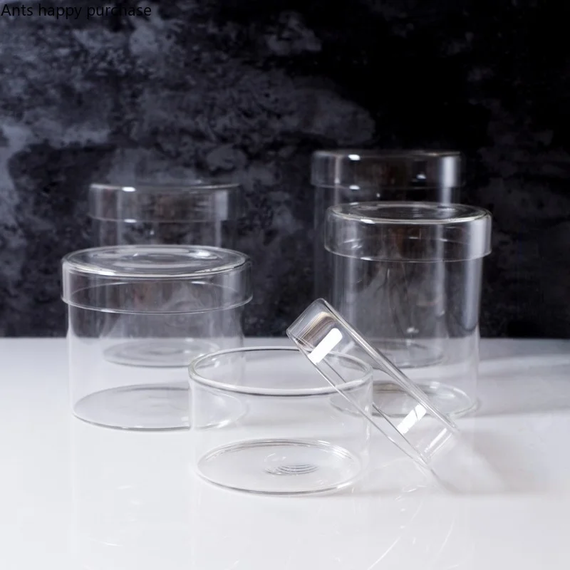 Transparent Glass Jar Storage Tank Storage Jar Candy Jars Cotton Swab Box Glass Bottle Organizer Decorative Jars Storage Boxes