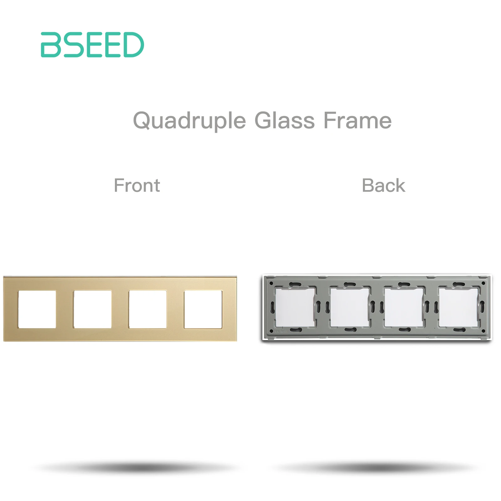 BSEED EU-Standard Nur Kristallglas-Panel-Funktionsteile Einzel-Doppel-Dreifach-Rahmen Weiß Schwarz DIY Heimwerker