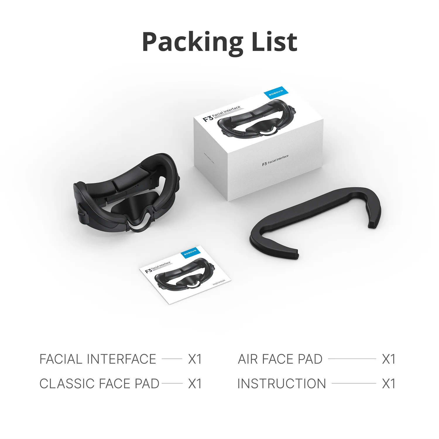 BOBOVR F3 Gezichtsinterface Face Cover Pad Compatibel met Meta Quest 3 VR met 3-kanaals ventilatie Verstelbare FOV VR-accessoire