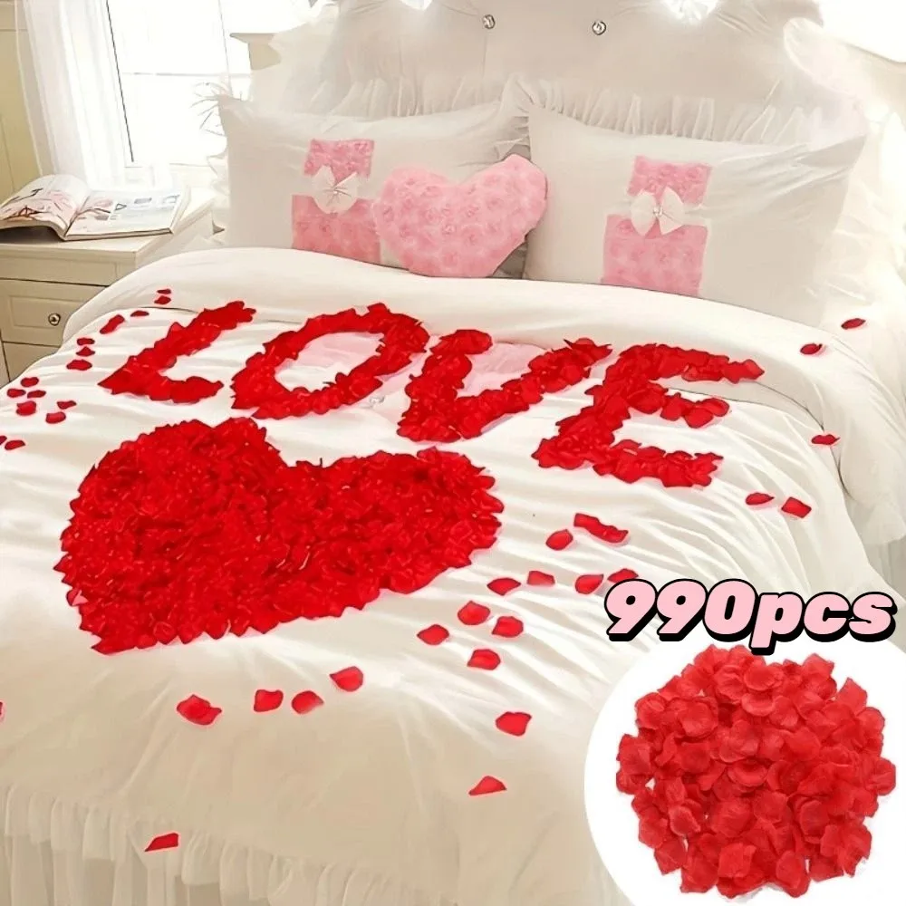 

990pcs DIY Simulated Rose Petals Wedding Romantic Artificial Rose Petals Party Supplies Valentine's Day Decoration Wedding