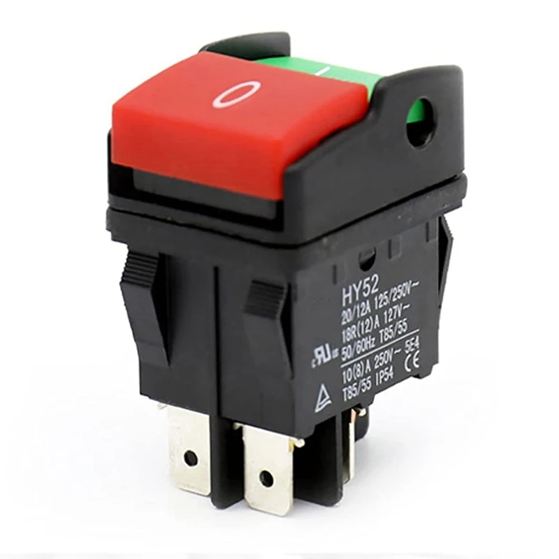 Industrial Electric Push Button Switches,HY52 Push Button For Mechanical Device Switch 4 Pins With Light 125/250 V Easy Install