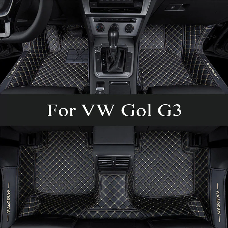 

Car Floor Mat For VW Gol G3 2000 2001 2002 2003 2004 4 Doors Diamond Leather Luxury Woman Foot Pad Auto Carpet Accessory