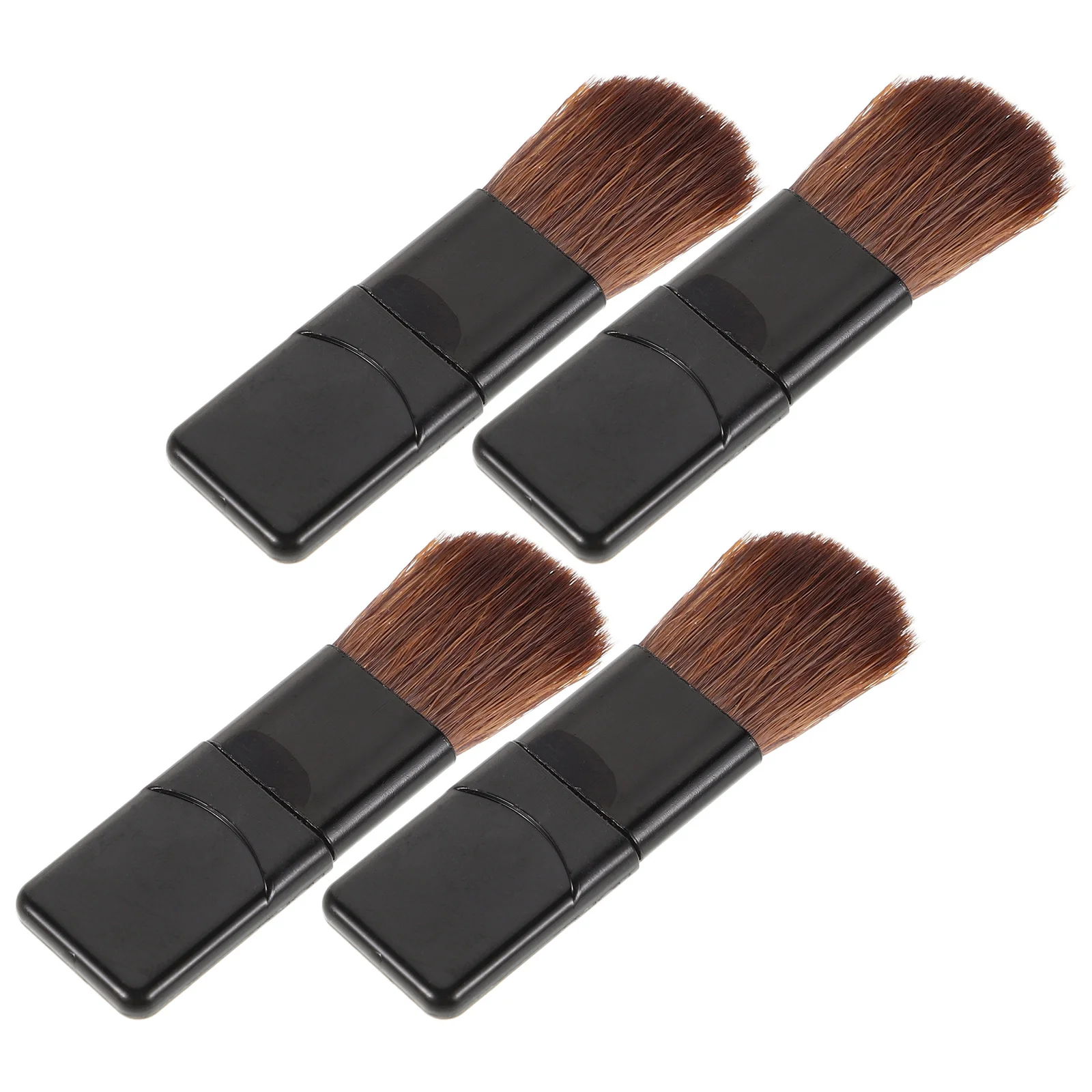 5pcs Mini Travel Brush Set Small Flat Blush Brush Portable Foundation Applicator Soft Fiber Bristles For Face Makeup Precision