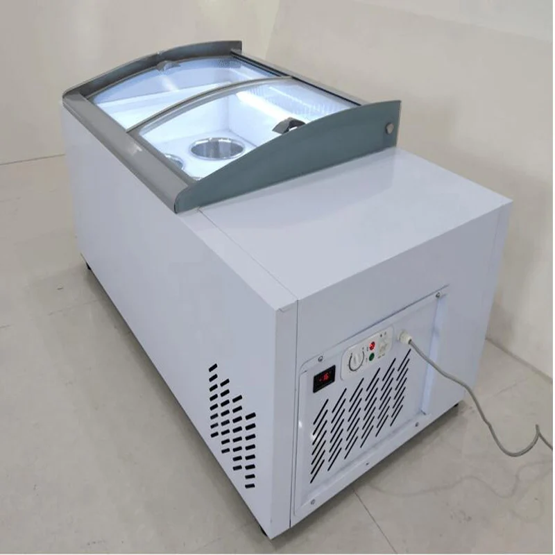 Hot sale commercial ice cream display freezer glass showcase ice cream refrigerator cabinet for multi-flavors