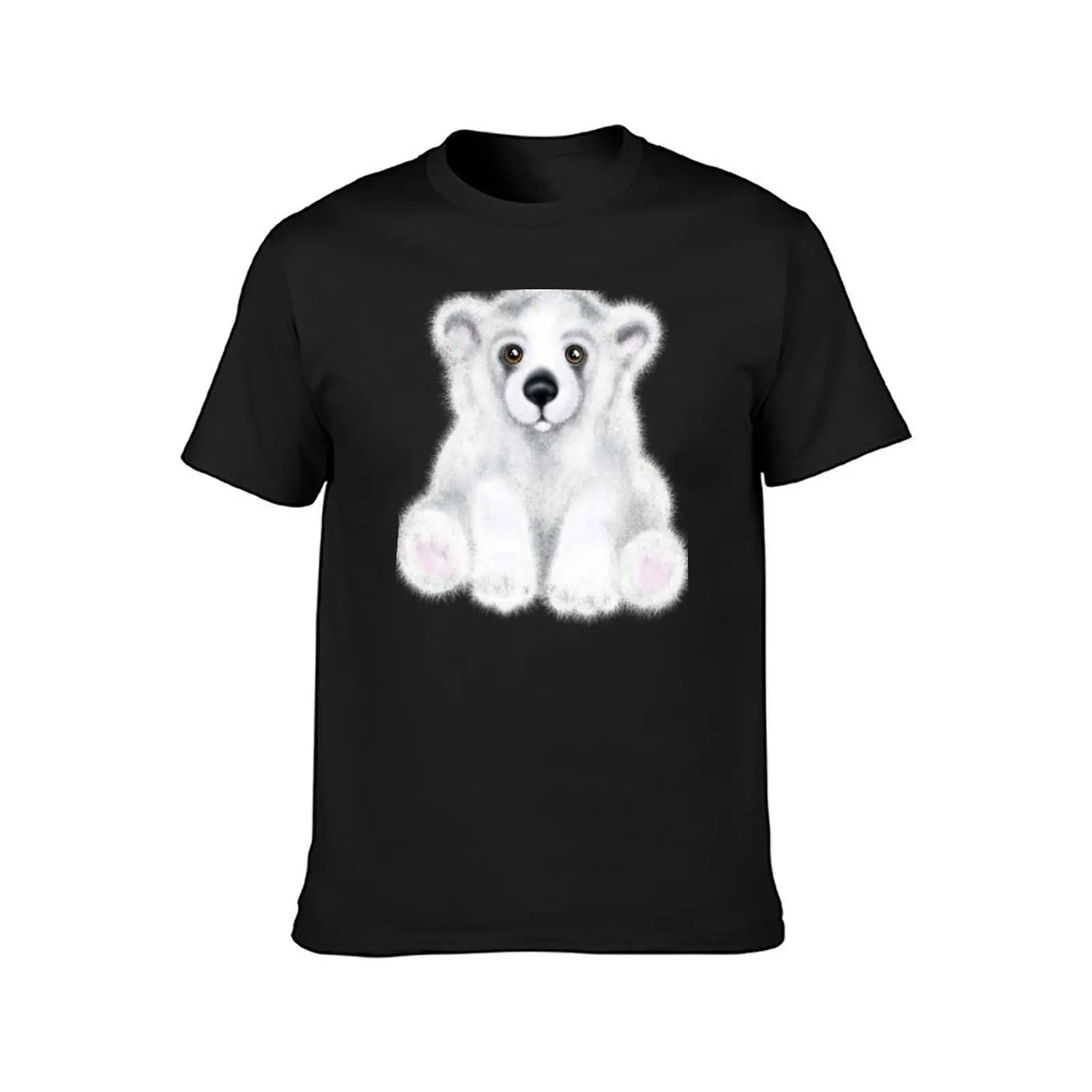 Baby Polar Bear, white stuffed bear, white bear cub T-Shirt kawaii clothes sports fans men clothes