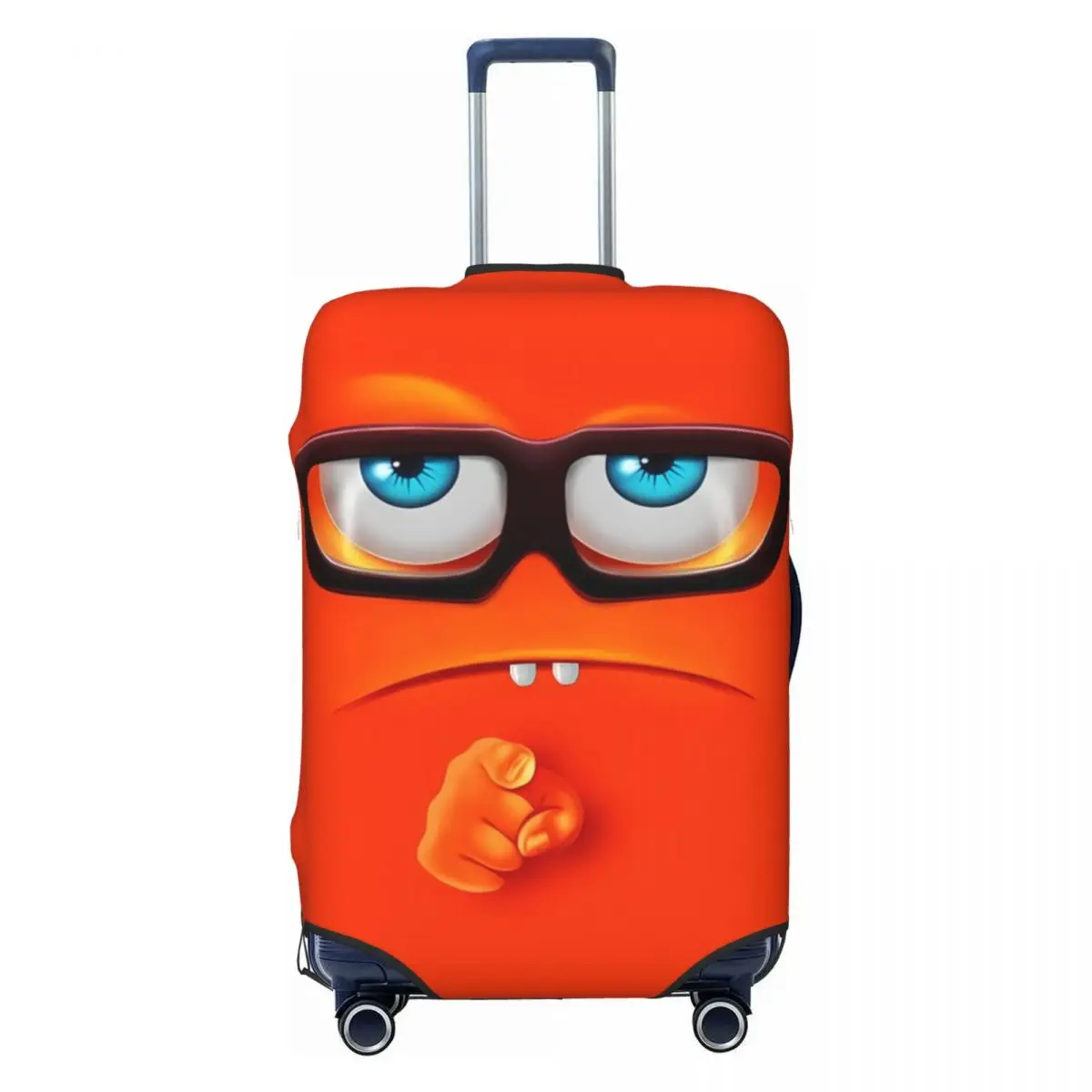 Wearing Glasses Expression Suitcase Cover Funny Cartoon Cruise Trip Protector Flight Fun Luggage Accesories