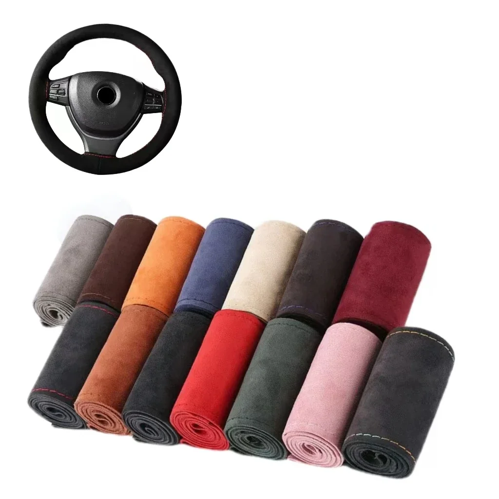 Car Steering Wheel Cover 38cm Auto Interior Accessories Braided Car Steering Wheel Protection Cover Anti Slip Interior Parts