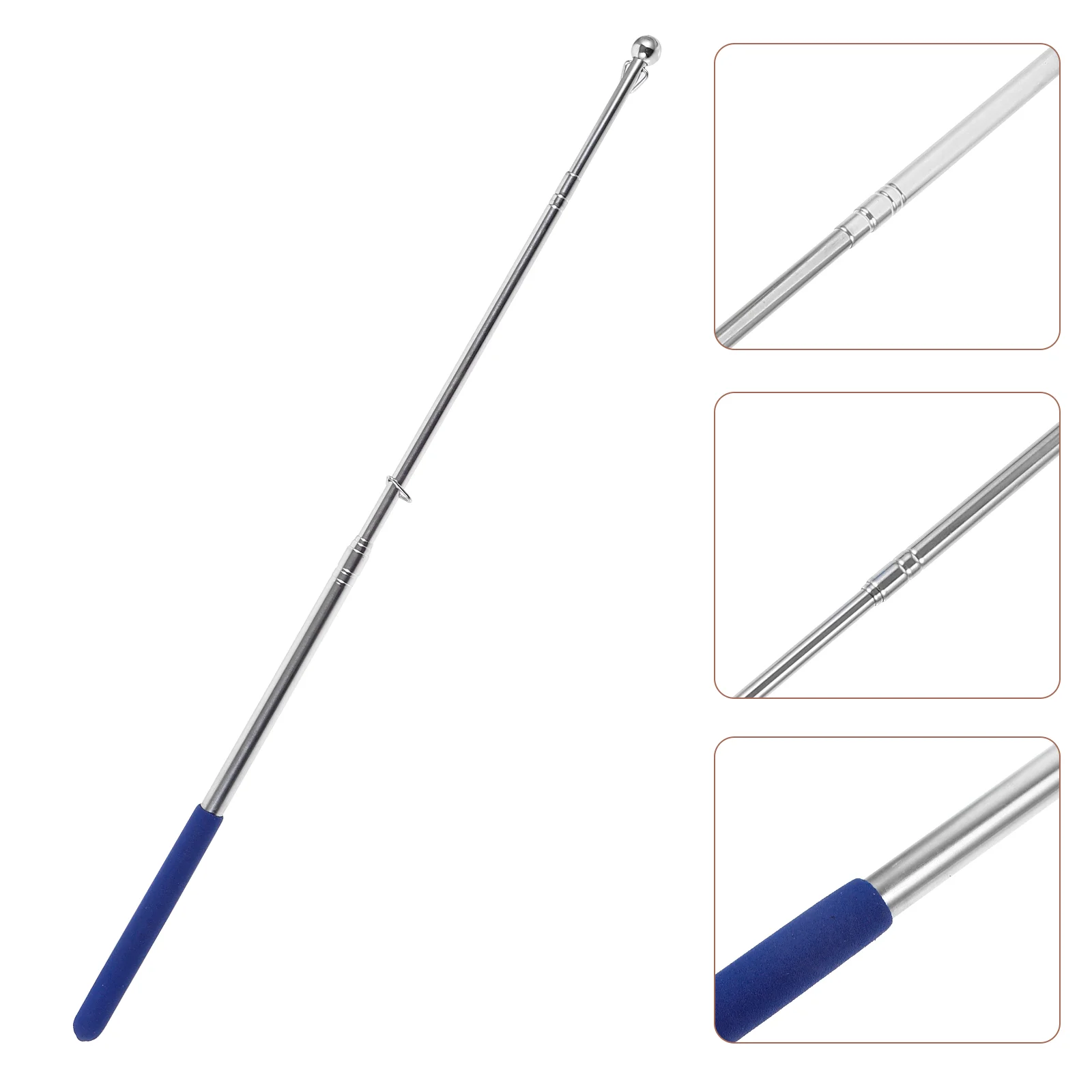 Set 2 Aste Telescopiche In Acciaio Inox Per Bandiera - 1,2 M Estensione, Per Bici, Moto E Auto