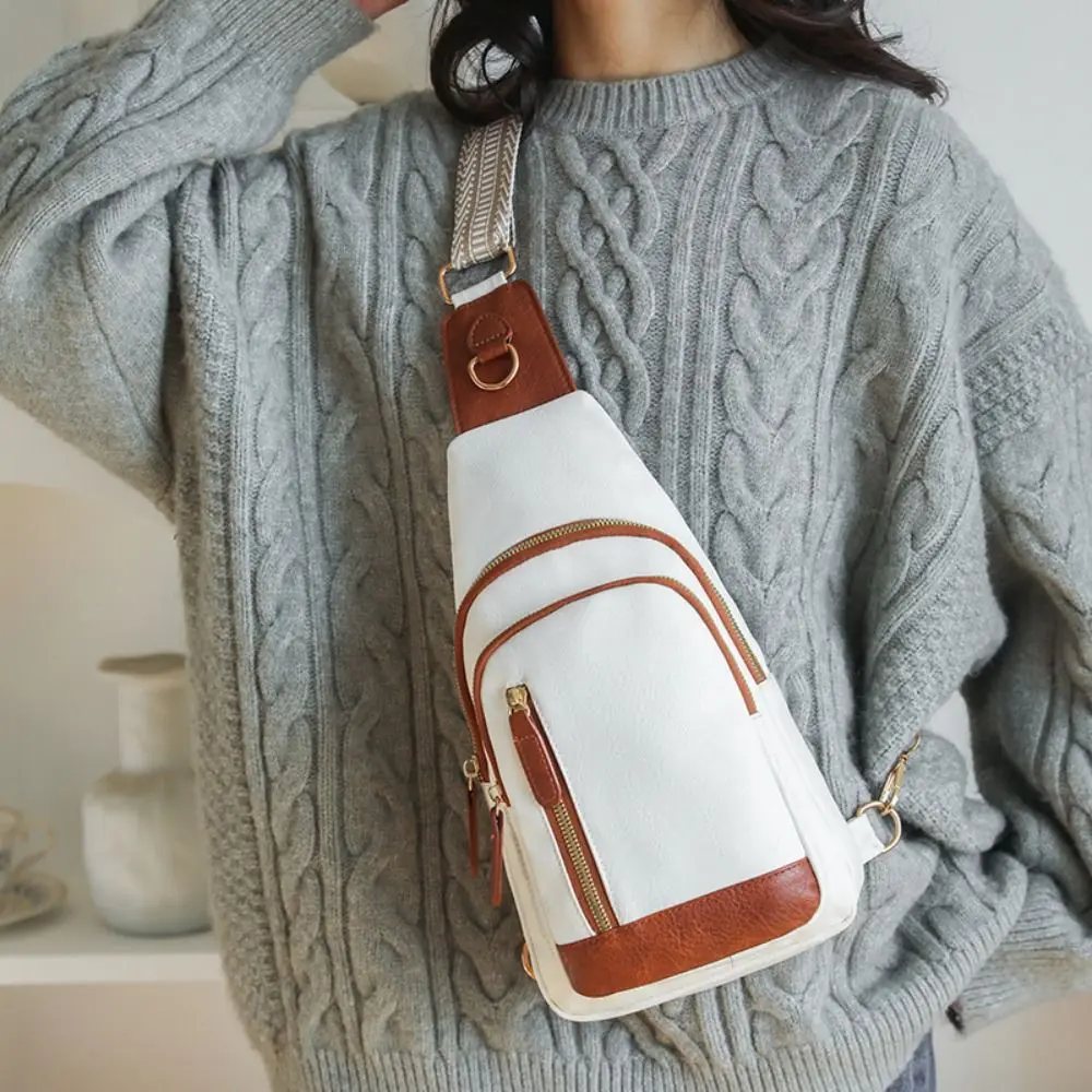 Bolso de pecho de estilo Retro para mujer, bolso cruzado multicapa de gran capacidad, bolsos de hombro suaves de cuero PU