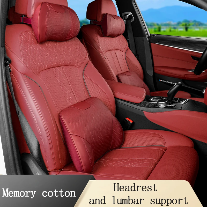 

For Jaguar XF XFR XJ XJ6 XJ8 XJ12 XJR Memory Cotton Filled Car Neck Pillow Lumbar Support Car Seat Support Interior Accessories