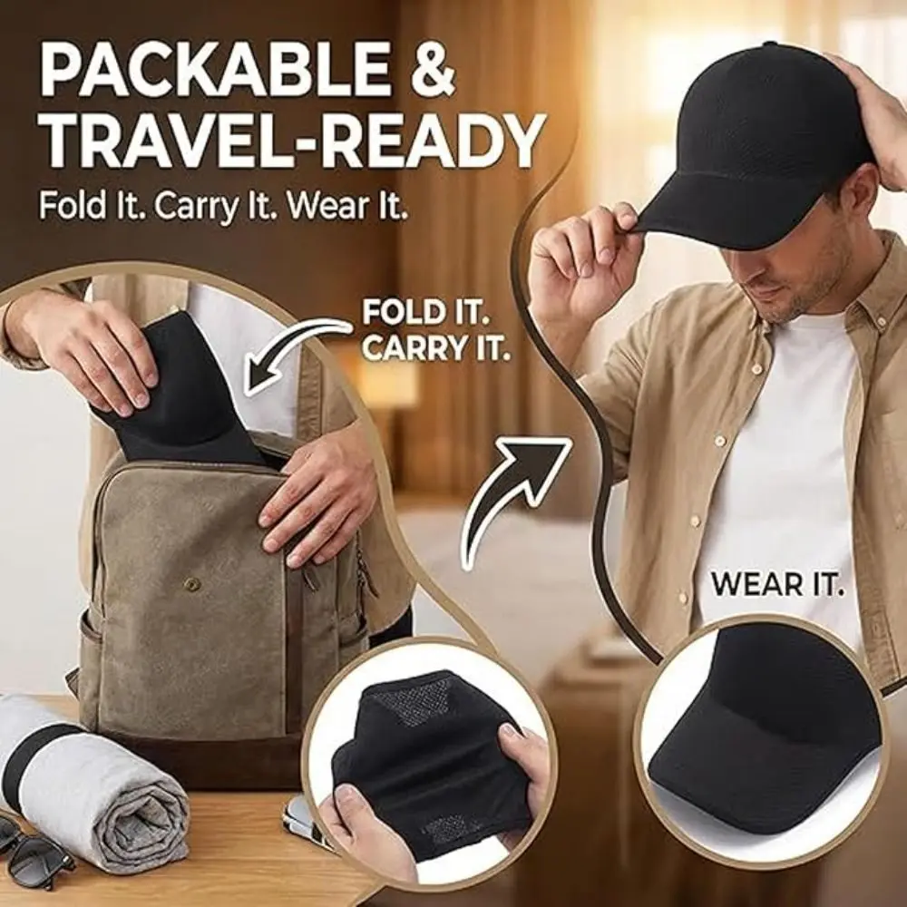 New Design Seamless Baseball Cap Packable Lightweight Sports Hat Polyester Quick Drying Outdoor Hat