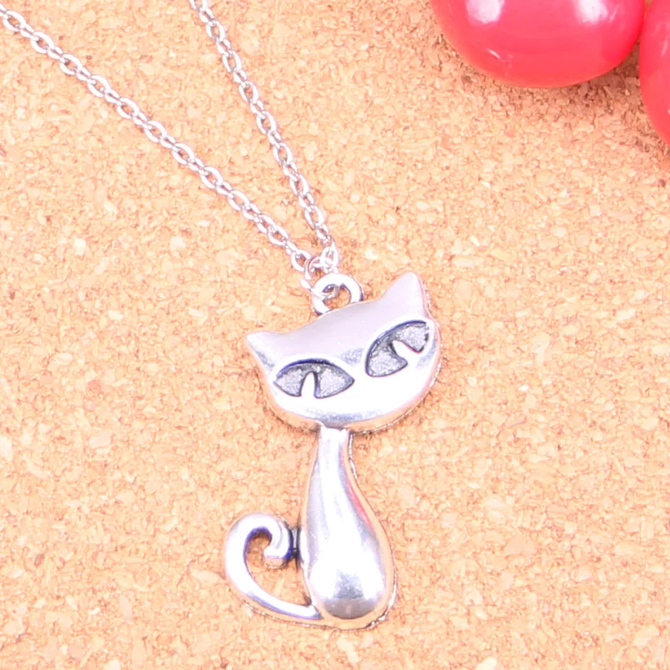 

20pcs New Fashion Necklace 39x32mm cat fox Pendants Short Long Women Men Colar Gift Jewelry Choker