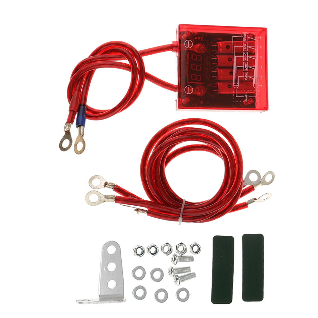 Brand New Car Fuel Saver Voltage Stabilizer Regulator with Wries Kit (Red)